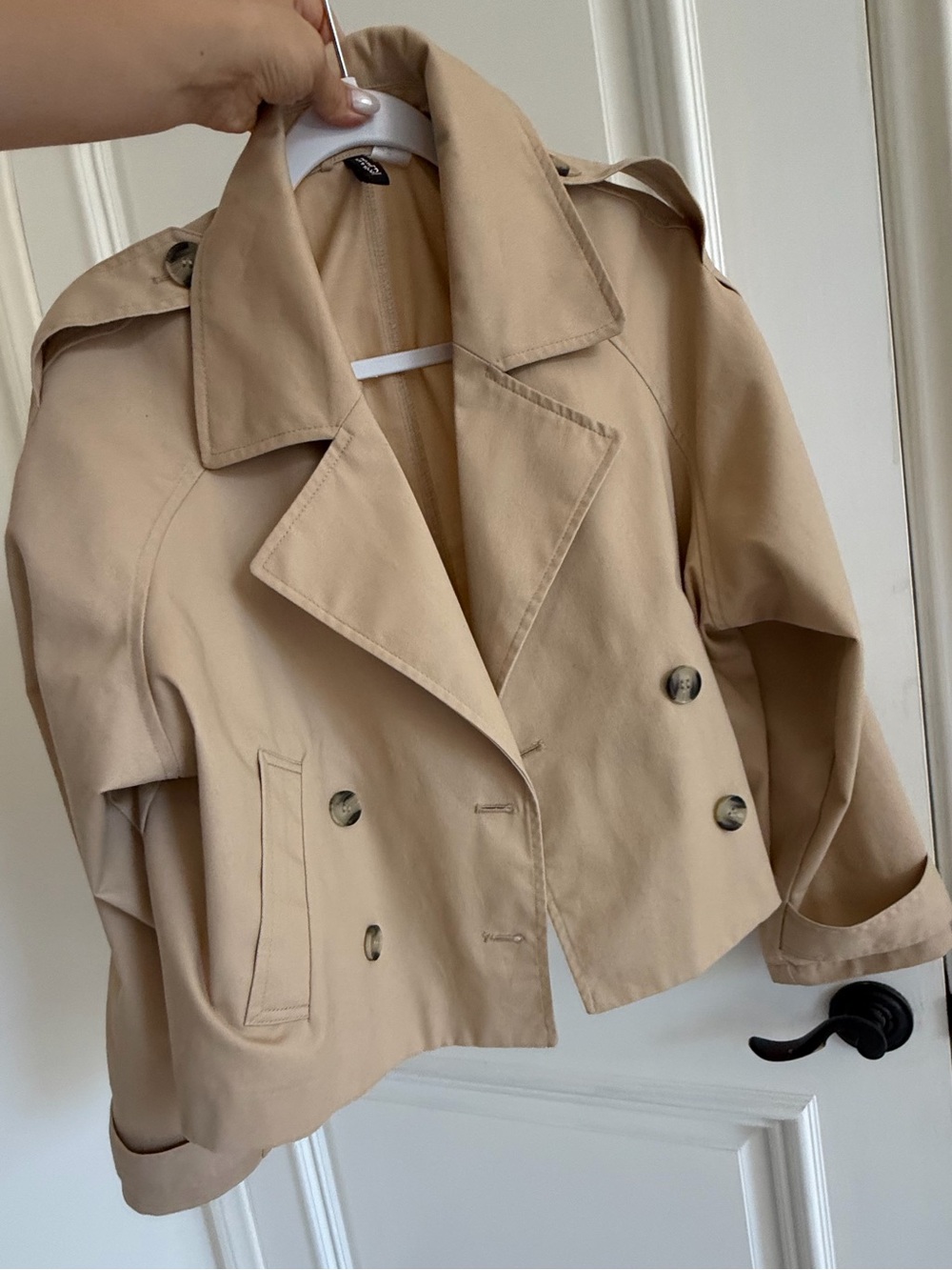 H&M Cropped Trench Coat - Beige - Picture 6 of 14